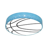 Kids Cartoon Circle Ceiling Light - Flush Acrylic Fixture