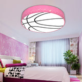 Kids Cartoon Circle Ceiling Light - Flush Acrylic Fixture Pink / Third Gear A