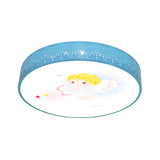 Kids Cartoon Circle Ceiling Light - Flush Acrylic Fixture