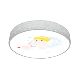 Kids Cartoon Circle Ceiling Light - Flush Acrylic Fixture