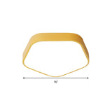 Study Room Ceiling Light - Pentagon Slim Panel Flush Mount Simple Acrylic Design