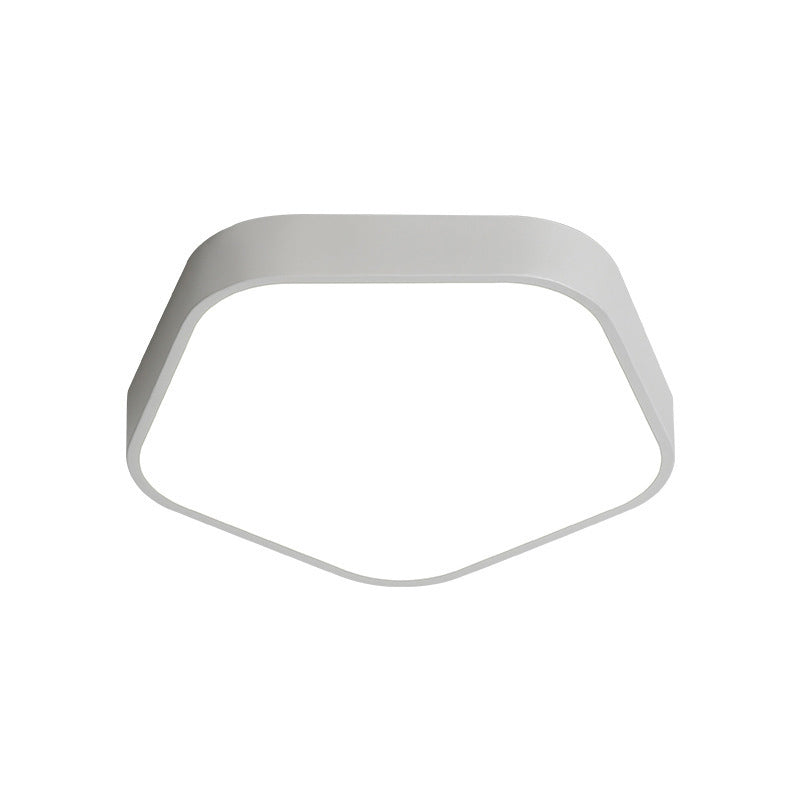 Study Room Ceiling Light - Pentagon Slim Panel Flush Mount Simple Acrylic Design