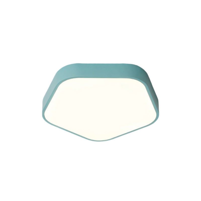 Study Room Ceiling Light - Pentagon Slim Panel Flush Mount Simple Acrylic Design