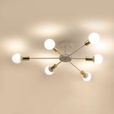 Sputnik Semi Flush Mount Retro Industrial Ceiling Light With 6/8/9 Bulbs - White Finish Bedroom