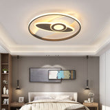 Modern Led Ceiling Lamp For Kids Bedroom In White Acrylic Ring And Oval Shape