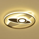 Modern Led Ceiling Lamp For Kids Bedroom In White Acrylic Ring And Oval Shape