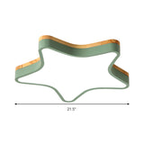 Wood Star Flush Cartoon Led Ceiling Light For Kindergarten Room