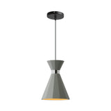 Nordic Grey Cement 1 Head Hourglass Pendant Light For Dining Room 8.5/10.5 W