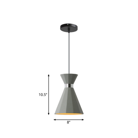 Nordic Grey Cement 1 Head Hourglass Pendant Light For Dining Room 8.5/10.5 W