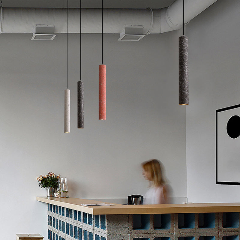 Terrazzo Fluted Pendant Lamp - Loft Style With Led Lighting White/Yellow/Blue White