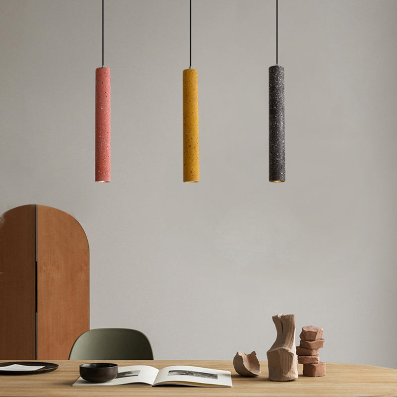Terrazzo Fluted Pendant Lamp - Loft Style With Led Lighting White/Yellow/Blue Red