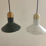 Marble Led Pendant Light Kit - Designer Black/White/Green Hanging Lamp For Living Room White / B