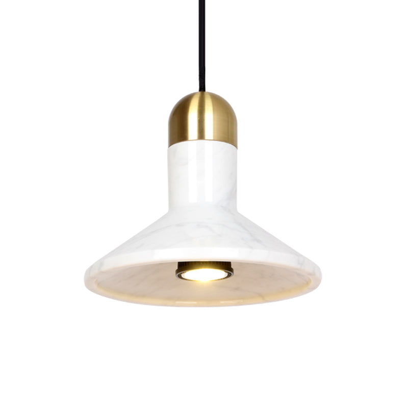 Marble Led Pendant Light Kit - Designer Black/White/Green Hanging Lamp For Living Room