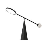 Geometric Marble Table Lamp With Adjustable Balance Arm - Modern Nightstand Light For Living Room In