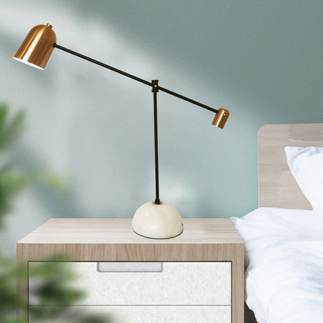 Designer White-Brass Balance Arm Study Desk Lamp White