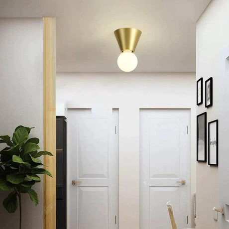 Nordic Minimalist Hall Brass Ceiling Lamp