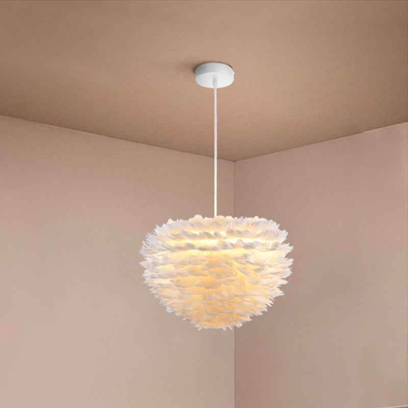 Nordic Pendant Light Kit - Feather Sheer Acrylic White / A