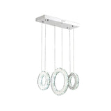 Modern Silver Crystal Pendant Light For Dining Room- 3/5 Lights
