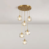 Stunning K9 Crystal Cluster Ball Pendant - Modern 3/6/10-Bulb Brass Ceiling Hang Light For Living