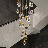 Modern Crystal Raindrop Hanging Lamp: Brass 3/5/24-Light Pendant Light For Dining Room 24 /