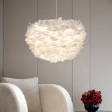 Minimalist White Sphere Pendulum Light - 14/18/21.5 Wide 1-Head Feather Down Pendant / 14