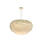 Minimalist White Sphere Pendulum Light - 14/18/21.5 Wide 1-Head Feather Down Pendant