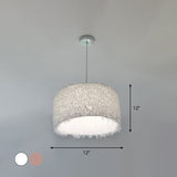 Pink & White Feather Pendant Lamp - Nordic Style