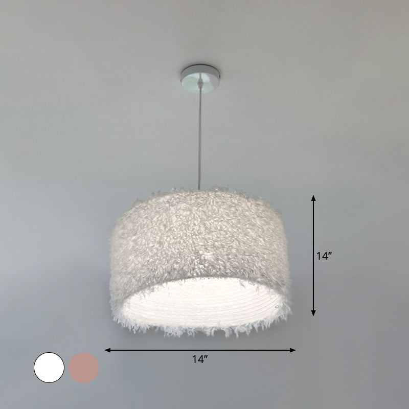 Pink & White Feather Pendant Lamp - Nordic Style
