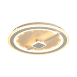 Sleek Slim Panel Led Flush Ceiling Light For Dining Room - Creative Circle Design With Acrylic White