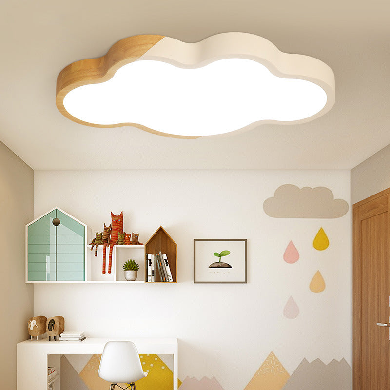 Nordic Cloud Shape Led Ceiling Light For Kids Bedroom - Acrylic Flush Mount Energy Saving