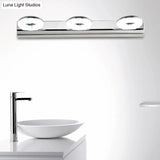 2/3 Head Bathroom Wall Vanity Light With Acrylic Shade - Silver Finish Warm/White Lighting
