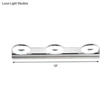 2/3 Head Bathroom Wall Vanity Light With Acrylic Shade - Silver Finish Warm/White Lighting
