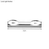 2/3 Head Bathroom Wall Vanity Light With Acrylic Shade - Silver Finish Warm/White Lighting