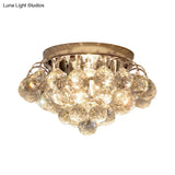 2 - Light Flush Mount Chrome Crystal Raindrop Ceiling Light For Corridor