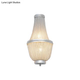 2-Light Modern Aluminum Empire Wall Sconce For Bedside In Coffee/Silver
