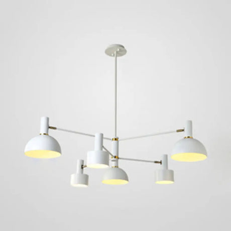 2-Tier Metallic Pendant Lamp With 6 Lights - Ideal For Living Room Villa White