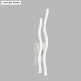 2-Waving Acrylic Linear Sconce Led Wall Lamp Fixture With Warm/White Light