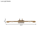 20.5/25.5/28 Led Bronze/Brass Vanity Light Fixture - Classic Metal Linear Sconce Lamp In White/Warm