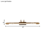 20.5/25.5/28 Led Bronze/Brass Vanity Light Fixture - Classic Metal Linear Sconce Lamp In White/Warm