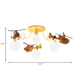 Nordic Plane Flush Mount Wooden Ceiling Light For Bedroom