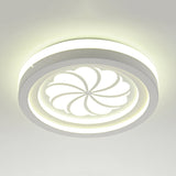 Modern White Circle Shade Ceiling Light - Acrylic Flush Mount For Hallway
