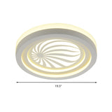 Modern White Circle Shade Ceiling Light - Acrylic Flush Mount For Hallway