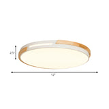 Simple Style Acrylic Flushmount Led Ceiling Light In White 12/16/19.5 Width - Ideal For Bedroom