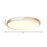 Simple Style Acrylic Flushmount Led Ceiling Light In White 12/16/19.5 Width - Ideal For Bedroom