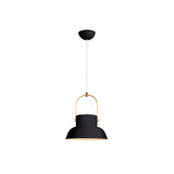 Minimalistic Metal Pendant Lamp With Handle - Barrel Dining Room Hanging Light Black / B