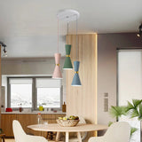 Contemporary Hourglass Ceiling Pendant With Metal Finish - 1-Light Down Lighting Fixture For Dining