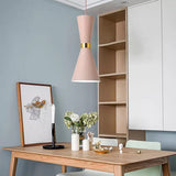 Contemporary Hourglass Ceiling Pendant With Metal Finish - 1-Light Down Lighting Fixture For Dining
