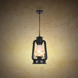 Industrial Frosted Glass Pendant Light For Restaurant Ceiling - 1-Light Suspension Lamp Black / B