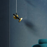 Modern Brass Bedside Pendant With Torch Metal Shade And Down Lighting