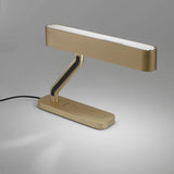 Contemporary Led Night Stand Lamp With Tray Base - Gold Metal Oval Table Lighting